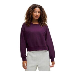 Lululemon Perfectly Oversized Cropped Crew French Terry, Sz 4, Dramatic Magenta